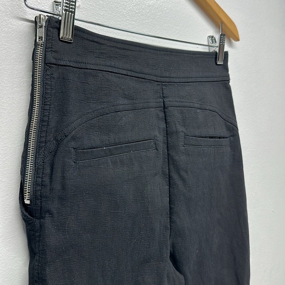 Alc Pants Skinny Trousers Hi Waist Pockets Cotton Stretch Side Zip Black Size 8 - Picture 6 of 10